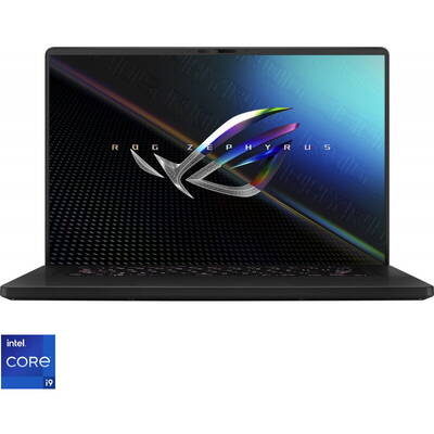 Laptop Asus Gaming 16'' ROG Zephyrus M16 GU603ZX, QHD+ 165Hz, Procesor Intel Core i9-12900H (24M Cache, up to 5.00 GHz), 32GB DDR5, 2TB SSD, GeForce RTX 3080 Ti 16GB, No OS, Off Black