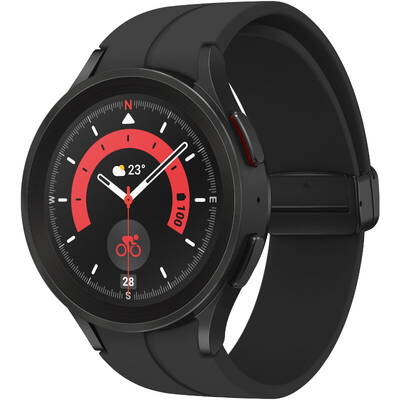 Smartwatch Samsung Galaxy Watch 5 Pro, LTE, 45 mm, Black, Wi-Fi, Bluetooth, GPS, NFC, Rezistent la apa