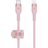 Cablu Date Booster Charge USB-C for Lightning silicone braided 3m pink