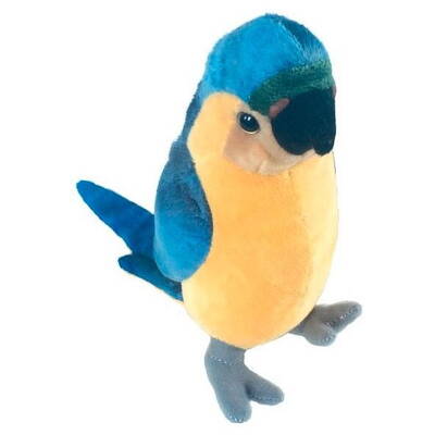 Beppe Jucarie de Plush Parrot mascot blue and yellow 17cm