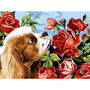 Jucarie creativa Norimpex Image Painting by numbers - Dog with roses NO-1006970