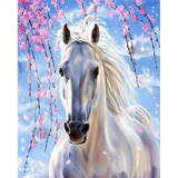 Jucarie creativa Norimpex Diamond mosaic - White horse NO-1006708