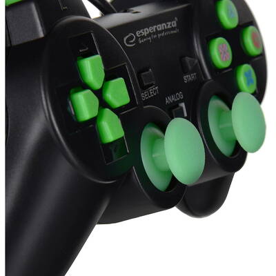 Gamepad Esperanza EGG107G Gaming PC,Playstation 3 Analogue / Digital USB 2.0 Black/Green