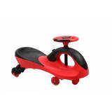 Masinuta Swing Car Gravity Ride, LED, Muzica, Roti Cauciucate, Volan Rotire 360 Grade, Negru/Rosu, 3 Ani +