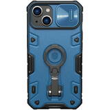 Husa iPhone 14 Plus Nillkin CamShield Armor Pro Magnetic MagSafe with Camera Cover blue