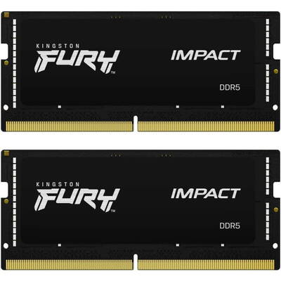 Memorie Laptop Kingston FURY Impact, 64GB, DDR5, 5600MHz, CL40, 1.1v, Dual Channel Kit