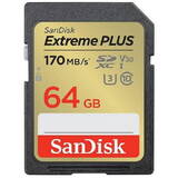 Card de Memorie SanDisk Extreme PLUS 64GB SDXC, Class 10, UHS-I U3, V30