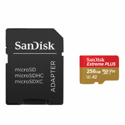Card de Memorie SanDisk microSDXC Extreme PLUS 256GB, Class 10, UHS-I U3, V30, A2 + Adaptor SD
