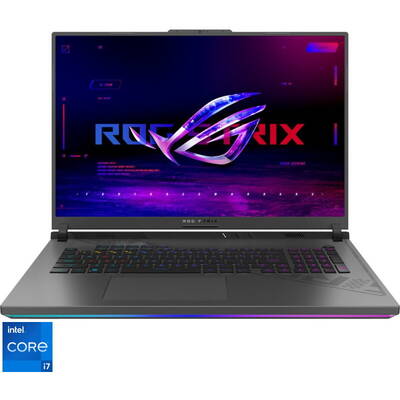 Laptop Asus Gaming 18'' ROG Strix G18 G814JI, QHD+ 240Hz, Procesor Intel Core i7-13650HX (24M Cache, up to 4.90 GHz), 16GB DDR5, 1TB SSD, GeForce RTX 4070 8GB, No OS, Eclipse Gray, 3Yr