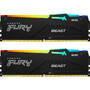 Memorie RAM Kingston FURY Beast RGB 64GB DDR5 6000MHz CL36 Dual Channel Kit