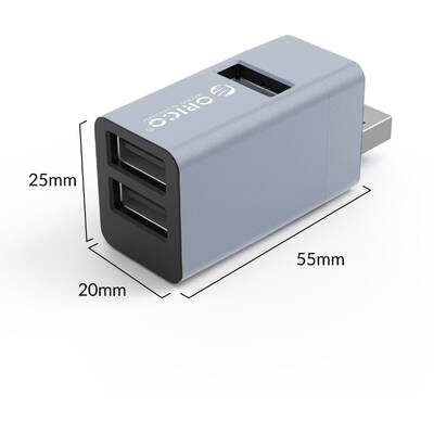 Hub USB Orico MINI-U32L Mini 3-in-1 gri