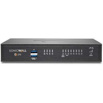 Firewall SONIC WALL TZ270 8xGbE 2xUSB 3.0 firewall throughput2Gbps, IPS throughput 1Gbps, VPN throughput 750Mbps