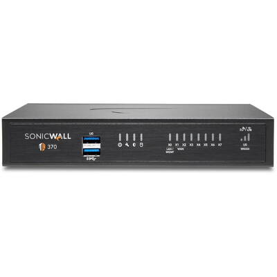 Firewall SONIC WALL TZ370 8xGbE 2xUSB 3.0 firewall throughput 3Gbps, IPS throughput 1.5Gbps, VPN throughput 1.3Gbps