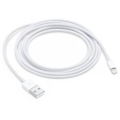 Apple USB Male la Lightning Male, 2 m, White