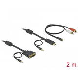 Cablu DELOCK DVI(M) -> HDMI(M) 2M cable + Audio (Jack 3,5mm)