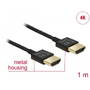 Cablu DELOCK Cable High Speed HDMI cu Ethernet A male > A male 3D 4K 1m Slim