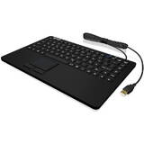 IcyBox KeySonic mini keyboard waterproof, touchpad, USB, industrial IP68, Black