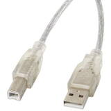 Cablu Date LANBERG USB 2.0 AM-BM transparent 1.8m