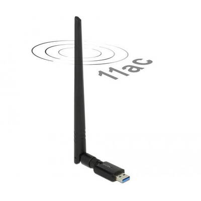 Antena DELOCK USB 3.0 Dual Band WLAN ac/a/b/g/n Stick 867 + 300 Mbps cu externă