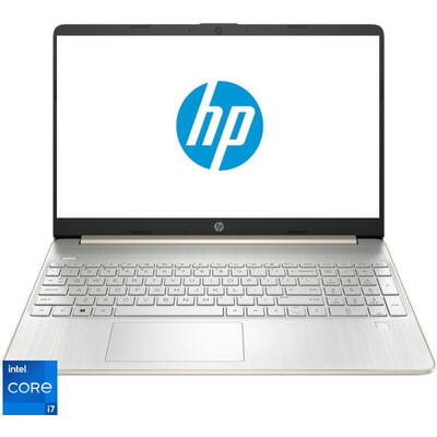 Laptop HP 15.6'' 15s-fq5004nq, FHD IPS, Procesor Intel Core i7-1255U (12M Cache, up to 4.70 GHz), 16GB DDR4, 1TB SSD, Intel Iris Xe, Free DOS, Pale Gold