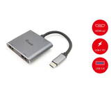 Adapter USB-C -> 2xHDMI,USB-A3.0,PD    4K30Hz 0.15m