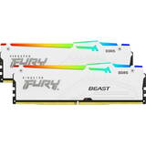 Memorie RAM Kingston FURY Beast RGB White 64GB DDR5 6000MHz CL40 Dual Channel Kit