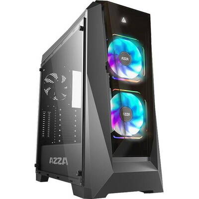 Carcasa PC AZZA Midi ATX Chroma 410B (B/Win) 2x RGB