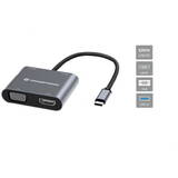Docking Station CONCEPTRONIC USB-C->HDMI,VGA,USB3.0,100WPD     0.15m gr