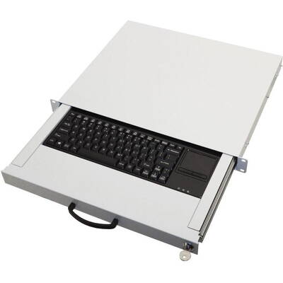 Accesoriu Retea Aixcase 19" Rack 1U Tastatur US Touchpad USB Gri