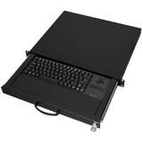 Accesoriu Retea Aixcase 19" Rack 1U Tastatur DE Trackball PS2&USB Negru