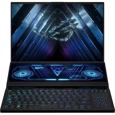 Laptop Asus Gaming 16'' ROG Zephyrus Duo 16 GX650PY, QHD+ 240Hz Mini LED, Procesor AMD Ryzen 9 7945HX (64M Cache, up to 5.4 GHz), 64GB DDR5, 2x 2TB SSD, GeForce RTX 4090 16GB, Win 11 Pro, Black
