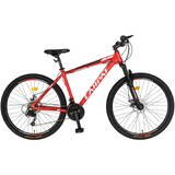 Carpat Bicicleta MTB Montana C2999A, 29 inch, 21 viteze, cadru aluminiu, frane disc, manete schimbator Shimano rotative, rosu/negru/alb