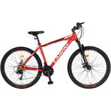 Carpat Bicicleta MTB Montana C2799A, 27.5 inch, 21 viteze, cadru aluminiu, frane disc, manete schimbator Shimano rotative, rosu/negru/alb