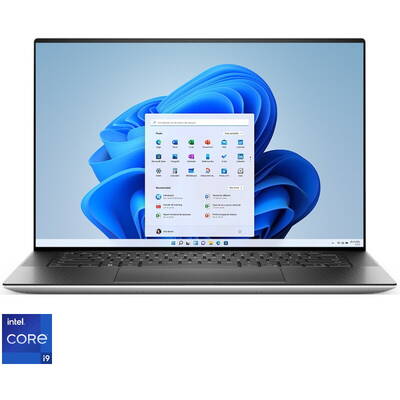 Ultrabook Dell 15.6'' XPS 15 9530, 3.5K InfinityEdge OLED Touch, Procesor Intel Core i9-13900H (24M Cache, up to 5.40 GHz), 32GB DDR5, 1TB SSD, GeForce RTX 4070 8GB, Win 11 Pro, Platinum Silver, 3Yr BOS