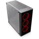 Carcasa PC Cooltek VIER Midi Tower RGB Negru ATX/M-ATX/ITX