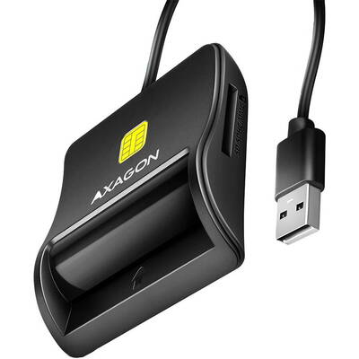Card Reader AXAGON CRE-SM3SD USB-A Smart Card & SD/microSD/SIM Card FlatReader