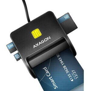 Card Reader AXAGON CRE-SM3SD USB-A Smart Card & SD/microSD/SIM Card FlatReader