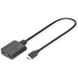 HDMI Splitter 1x2 4K/60Hz Downscaler 0,5m Black