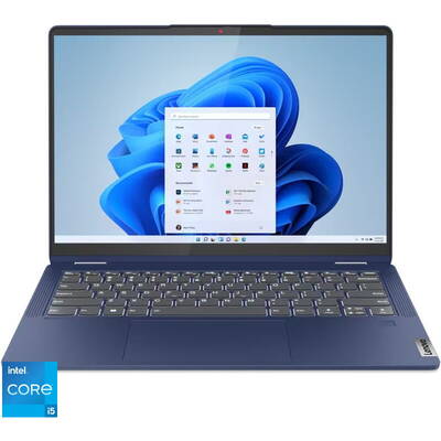 Ultrabook Lenovo 14'' IdeaPad Flex 5 14IRU8, WUXGA OLED Touch, Procesor Intel Core i5-1335U (12M Cache, up to 4.60 GHz), 16GB DDR4X, 512GB SSD, Intel Iris Xe, Win 11 Home, Abyss Blue