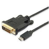 Adaptor EQUIP USB-C -> DVI-D (24+1) 1920x1200/60Hz 1.80m Negru