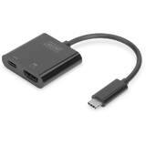 USB3.0/C -> HDMI + USB/C 4K Negru