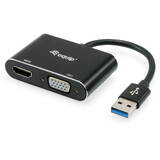 Adaptor EQUIP USB3.0-> HDMI,VGA 1920x1080/60Hz 0.15m Negru