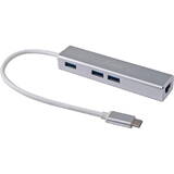 USB-C -> RJ45 10/100/1000,3xUSB3.0 0.15m Negru