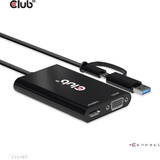 Adaptor CLUB 3D USB Typ C/A > HDMI / VGA St/Bu