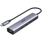 Adaptor UGREEN multifunctional HUB USB tip C - 3 x USB / Ethernet RJ-45 / USB tip C PD ( CM475 )