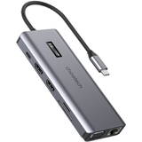Hub USB choetech cu afisaj USB-C de la USB-C / USB-A / HDMI / VGA / AUX / SD / TF gri ( HUB-M26 )