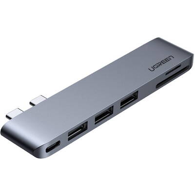 Hub USB UGREEN 2x USB tip C pâna la 3x USB 3.0 / TF / SD / USB tip C pentru MacBook Pro ( CM251 60560 )