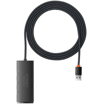 Hub USB Baseus 4 porturi ( USB-A pâna la 4xUSB-A 3.0 ) 2m negru ( WKQX030201 )