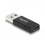 Adaptor DELOCK USB 3.2 Gen 2 USB Tip-A tată la USB Type-C mamă, activ negru