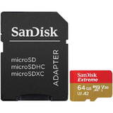 Card de Memorie SanDisk Micro SDXC 64GB A2 C10 V30 UHS-I U3 + Adaptor
